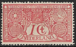 1906 Tuberculose Zegels 1 + 1 Cent Rood NVPH 84 Ongestempeld - Ongebruikt