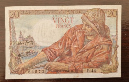 Billet 20 Francs PECHEUR Du O.24=9=1942. 0. (84573) - R.44 (la Photo Est Le Billet Vendu) - 20 F 1942-1950 ''Pêcheur''