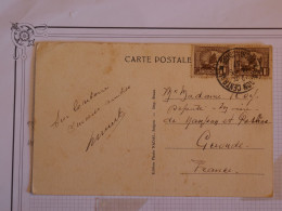 AZ22 INDOCHINE   BELLE CARTE 1937  COCHINCHINE SAIGON A LA GIRONDE  FRANCE +PAIRE DE TP  + AFFRANCH. PLAISANT+++ - Covers & Documents
