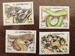 SOMALIS (SOOMAALIYEED) Reptile, Reptiles, Serpents, Serpent  4 Valeurs émises En 1994. ** MNH - Snakes