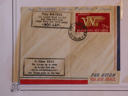 AZ22 INDOCHINE  BELLE  LETTRE  RR 1952 SAIGON VIETNAM  + AFFRANCH. PLAISANT+++ - Lettres & Documents