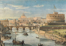 CARTOLINA  ROMA,LAZIO-ROMANEL '600 E '700-GASPARE VANVITELLI (1653-1736)-IL TEVERE A PONTE SANT'ANGELO-VIAGGIATA 1978 - Ponts