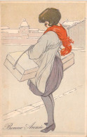 FANTAISIE - Femme - Bonne Année - Echarpe - Carte Postale Ancienne - Femmes