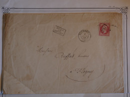 AZ22 FRANCE BELLE LETTRE  1864 TONNERRE A FLOGNY  N° 24 GC +OUBLI DATE +++ AFFRANCH. INTERESSANT+++ - 1862 Napoleon III