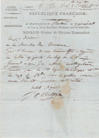 Lettre Signature Autographe Sextius Alexandre François De Miollis Général De Division Commandant Armée D'Italie 1801 - Other & Unclassified