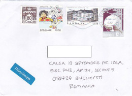 CARTOONS, ARCHITECTURE, WINTER, STAMPS ON COVER, 2022, DENMARK - Cartas & Documentos