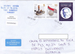 INK STAMP, POSTMAN UNIFORM DETAILS, LOUIS PASTEUR, STAMPS ON COVER, 2022, HUNGARY - Cartas & Documentos