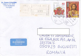 POSTAL LOGO, EASTER, STAMPS ON COVER, 2021, HUNGARY - Lettres & Documents