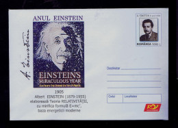 Gc7553 ROMANIA Miraculous Year 1905 EINSTEINS'S Cover Postal Stationery Mint Issue 2005 - Atomo