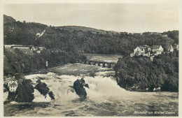 Postcard Switzerland Rheinfall Mit Schloss Laufen - Laufen-Uhwiesen 