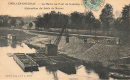 Chelles Gournay * Extraction Du Sable De Marne ( Sablier ) * La Marne Au Pont De Gournay * 1906 - Chelles