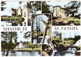SAINT-MATHIEU (87) - CPSM - Multivues - Château Rocher, Fonsoumagne, Pont De La Besse, La Chabroulie, Séchères - Saint Mathieu