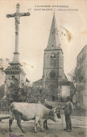 St Beauzire * Place , église Et Croix Du Village * Villageois Et Boeufs * St Bauzire - Etampes