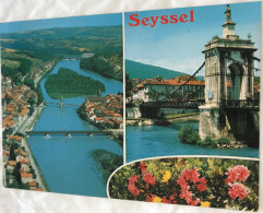 01 Seyssel 1978 2 Vues La Vallee Du Rhone Le Pont Ile Barrage -ed Cellard E11582 - Seyssel