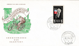 SAAR SARRE SAARLAND 339 Premier Jour FDC ETB Cyclo-cross Querfeldein Cyclisme Velo  28 02 1955 - FDC