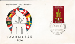 SAAR SARRE SAARLAND 350 Premier Jour FDC ETB Saarmesse Foire 14 Avril 1956 - 1 - FDC