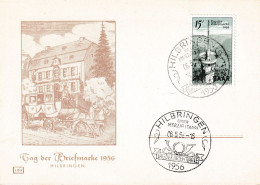 SAAR SARRE SAARLAND 351 Premier Jour FDC ETB Carte Postale Journée Du Timbre Hilbringen 6 Mai 1956 - FDC