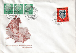 SAAR SARRE SAARLAND 361 Premier Jour FDC ETB Rattachement à L'Allemagne RFA 1 Janvier 1957 Illustré - FDC