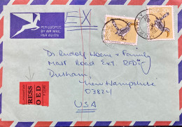 SOUTH AFRICA-1976, EXPRESS, AIRMAIL COVER, USED TO USA, BIRD 2 STAMP, MOWBRAY & DUNHAM CITY CANCEL. - Cartas & Documentos