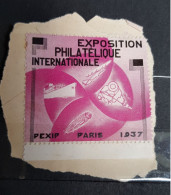 Vignette PEXIP Rose Paris 1937 Exposition Philatelique - Other & Unclassified