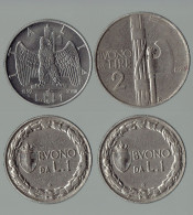 ITALIE - LOT 4 PIECES - DEESSE ASSISE 1L 1922 1924 - AIGLE SLENDIDE 1L 1939 R XVIII - HACHE 2L 1925 - Andere & Zonder Classificatie