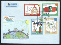 Argentina 2009 Tuberculosis Kids Drawings Official Cover First Day Issue FDC - Cartas & Documentos