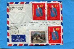 Marcophiie- CONGO-lettre REC  Pour France -cad-IMFONDO1982-3-stamps N°3615 Président Sassou+ancienne Mairie - Autres & Non Classés