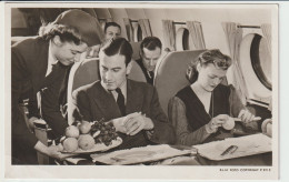 Vintage Rppc KLM K.L.M Royal Dutch Airlines Constellation Cabin With Stewardess - 1919-1938: Entre Guerres