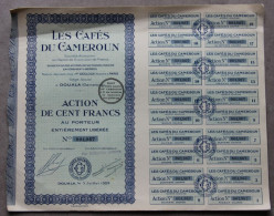 Les Cafés Du Cameroun (Douala, Afrique), Action De Cent Francs, 1929 - Afrique