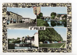 SAINT PALAIS - 64 - Pays Basque - Place De L'Hôtel De Ville, Le Pont Sur La Bidouze, Vue Générale Et Le Camping - Saint Palais