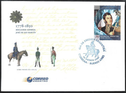 Argentina 2000 General Jose De San Martin Official Cover First Day Issue FDC - Briefe U. Dokumente