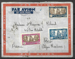 Nouvelle Calédonie Lettre Par Avion 1935 Pour NICE - Briefe U. Dokumente