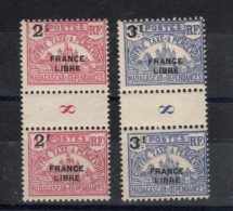 Madagascar Et Dépendance _ 2 Millésimes Taxe Surchargé  France Libre ('1908) N° 26/27 - Timbres-taxe