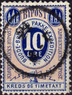 DANEMARK / DENMARK - 1883/4 - COPENHAGEN Lauritzen & Thaulow Local Post 10 øre Dark Blue & Pink - VF Used - Local Post Stamps