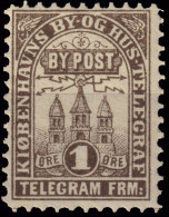 DANEMARK / DENMARK - 1880 - COPENHAGEN Lauritzen & Thaulow Local Post 1 øre Dark Brown - No Gum - Local Post Stamps