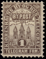 DANEMARK / DENMARK - 1880 - COPENHAGEN Lauritzen & Thaulow Local Post 1 øre Dark Brown - No Gum - Emissions Locales