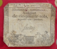 France. Assignat De Cinquante Sols Série 3117. Loi Du 23 Mai 1793 - Assignate