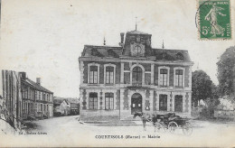 CPA - (51) -  COURTISOLS - LA MAIRIE - "ATTELAGE" - Animée    (Ed. Debar Frères) - Courtisols