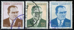 Türkiye 1971 Mi 2216-2218 ATATÜRK Regular Issue Stamps - Gebraucht