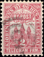 DANEMARK / DENMARK - 1880 - COPENHAGEN Lauritzen & Thaulow Local Post 2 øre Rose-red - VF Used° -a - Ortsausgaben