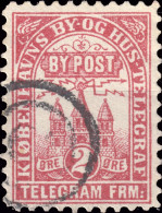 DANEMARK / DENMARK - 1880 - COPENHAGEN Lauritzen & Thaulow Local Post 2 øre Rose-red - VF Used° -e - Emissions Locales