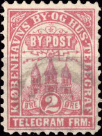 DANEMARK / DENMARK - 1880 - COPENHAGEN Lauritzen & Thaulow Local Post 2 øre Rose-red - VF Used° -g - Lokale Uitgaven