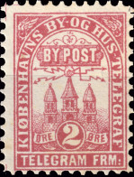 DANEMARK / DENMARK - 1880 - COPENHAGEN Lauritzen & Thaulow Local Post 2 øre Rose-red - No Gum - Emissioni Locali