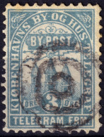 DANEMARK / DENMARK - 1880 - COPENHAGEN Lauritzen & Thaulow Local Post 3 øre Pale Blue - VF Used° -a - Local Post Stamps