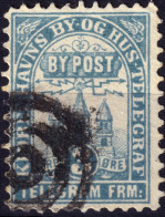 DANEMARK / DENMARK - 1880 - COPENHAGEN Lauritzen & Thaulow Local Post 3 øre Pale Blue - VF Used° -c - Local Post Stamps