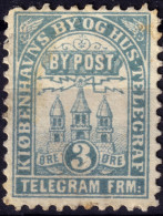 DANEMARK / DENMARK - 1880 - COPENHAGEN Lauritzen & Thaulow Local Post 3 øre Pale Blue - VF Used° -d - Emissions Locales