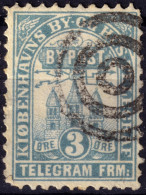 DANEMARK / DENMARK - 1880 - COPENHAGEN Lauritzen & Thaulow Local Post 3 øre Pale Blue - VF Used° -e - Local Post Stamps