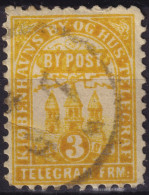 DANEMARK / DENMARK - 1881 - COPENHAGEN Lauritzen & Thaulow Local Post 3 øre Chrome Yellow - VF Used° -b - Local Post Stamps