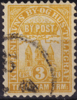 DANEMARK / DENMARK - 1881 - COPENHAGEN Lauritzen & Thaulow Local Post 3 øre Chrome Yellow - VF Used° -c - Lokale Uitgaven