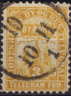 DANEMARK / DENMARK - 1881 - COPENHAGEN Lauritzen & Thaulow Local Post 3 øre Chrome Yellow - VF Used° -f - Lokale Uitgaven